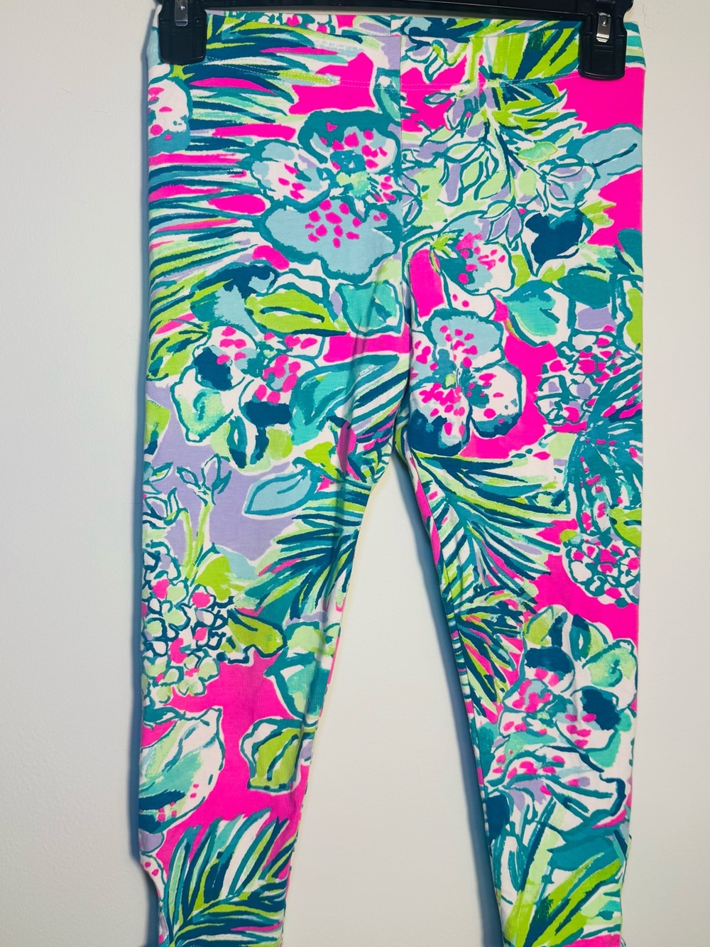 Lilly Pulitzer Neon Floral Print Leggings in Pink, Teal & Lime Green